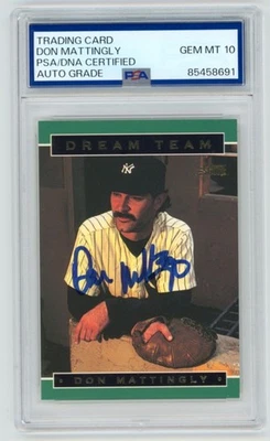 Tarjeta #3 PSA Auto 10 firmada por Don Mattingly Yankees 1993 Score Dream Team Foto 1 de 2