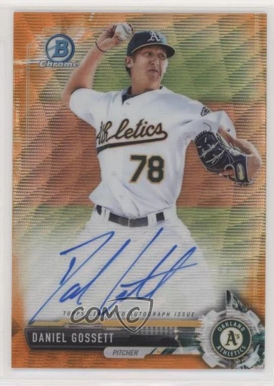 2017 Bowman Chrome Prospect Orange Wave Refractor /25 Daniel Gossett Auto - Image 1 of 2