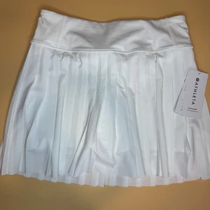 Neu mit Etikett Athleta Elevate Skort Small weiß Tennisrock mit Shorts Plissee + Taschen - Bild 1 von 10
