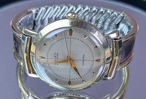 VINTAGE GRUEN AUTOWIND 23J SWISS ARMBANDUHR KREISLER LEDERBAND GOLD - Bild 1 von 13