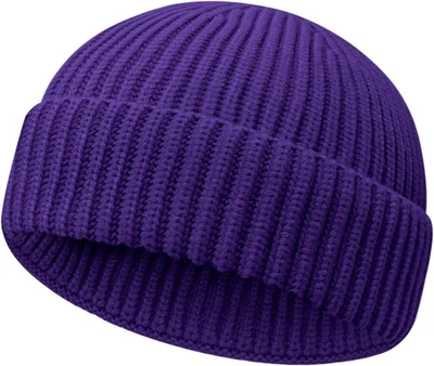 Gorro de pescador de lana para hombre mujer estilo corto cálido invierno tejido reloj gorra Foto 1 de 4