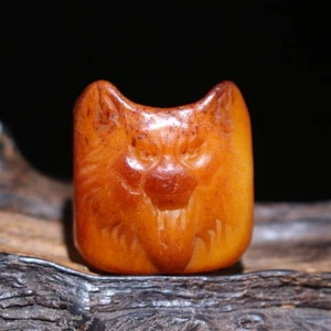 Wolfskopf Ring geschnitzt Daumenring Vintage Stil Herren Schmuck Ornament - Bild 1 von 9