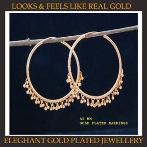 Gold Plated Round  Earrings,Indian Bollywood Hoops earrings