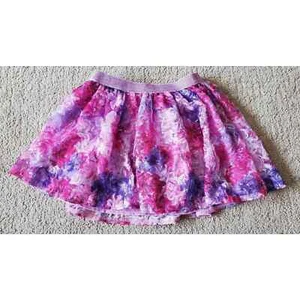 Girl's Justice Pink and Purple Floral Lace Sequin Skort Size 8 - Picture 1 of 8