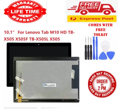FOR LENOVO TAB M10 HD TB-X505 TB-X505F/L LCD TOUCH SCREEN DIGITIZER REPLACEMENT - Image 1 of 4