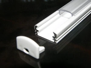 2,5m Oberfläche P2 LED Profil Strangpresskanal lackiert inox, Diffusor Leiste Licht - Bild 1 von 3