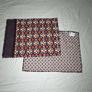 Vera Bradley Purple and Orange Quilted Zippered Standard Pillow Cases Set of 2 - Picture 1 of 8