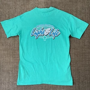 Light & Life T Shirt Mens Large Teal Single Stitch Cotton Christian Fellowship - Picture 1 of 9