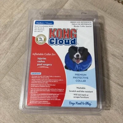 Kong Cloud coleira inflável para cachorro arranhão, lesão pós-operatória azul tamanho MED - nova  - Imagem 1 de 2