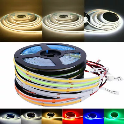 1M-5M Flexible COB LED Strip Light 12V 24V 384LEDs Flexible Tape Ribbon Tape - Image 1 of 4