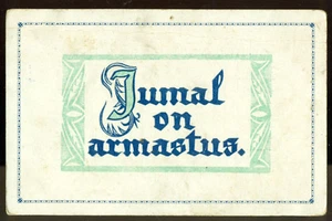 Estonia Old Litho Christian Postcard 1920s Jumal on Armastus - God is Love - Picture 1 of 1