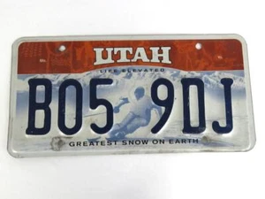 Nummernschild Utah Life Elevated Greated Snow on Earth Skifahrer LP # B05 9DJ - Bild 1 von 3