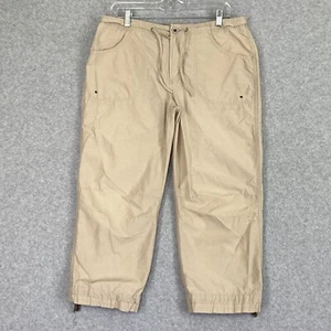 Columbia Capri Pants Womens M Tan Straight Leg Mid Rise Drawstring Active Casual - Picture 1 of 16
