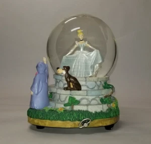 USED Disney's Cinderella w/ Fairy Godmother Musical Snow Globe - Picture 1 of 5