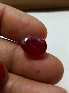 Ruby Corundom Faceted Cut Gemstone 10x12 mm Oval Gemstone - Picture 1 of 8