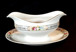 Antique Paul Muller Selb Gravy Boat Melba Pattern Double Spout Single Piece - Picture 1 of 6