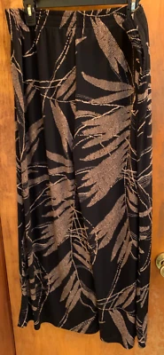 Pantalones para mujer Drapers & Damons Petites estampado negro y marrón pierna ancha PXL Foto 1 de 4