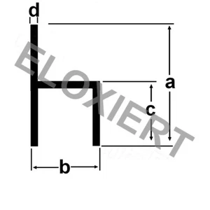 (€3,75/m) Alu kl. h-Profil ELOXIERT 15x15x10x1,5mm 2 m Aluprofil Aluminiumprofil - Bild 1 von 1
