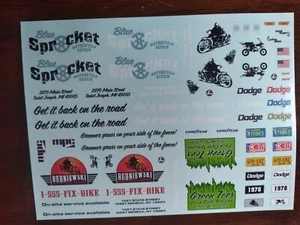 Decals - Blue Sprocket, Budniewski Motorbike - AMT 1/25 Project, Diorama, Parts - Picture 1 of 5