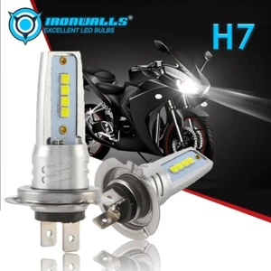 H7 Motorcycle LED Headlight Conversion Kit 60W 8000LM 6000K High &Low Beam Bulbs - Picture 1 of 12