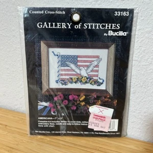 De Colección Bucilla Galería de Puntadas Bandera Americana EE. UU. Contado Punto de Cruz Kit - Imagen 1 de 3