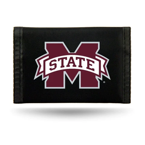Mississippi State Bulldog Nylon Trifold Wallet Cover