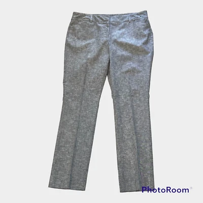 New York Company Womens 14 Linen Dress Pants Grey Straight Leg 7th Avenue Design - Image 1 of 4