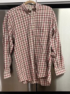 Cutter & Buck Red Stripe Button-Down Dress Shirt Mens Long Sleeve Size Large - Image 1 of 4