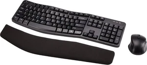 Amazon Basics Ergonomic Keyboard and Mouse Combo, Wireless, Black  - Picture 1 of 11