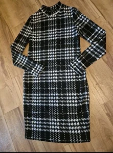 Shein Umstandsmode Kleid Schwangerschaft Figurbetont Plaid Muster Stehkragen - Bild 1 von 3