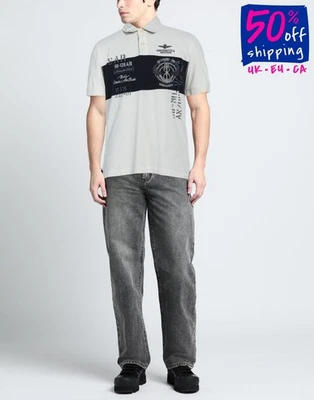 Camisa Polo AERONAUTICA MILITARE Piqué Talla M Logo Blanco Ajuste Cómodo Foto 1 de 4