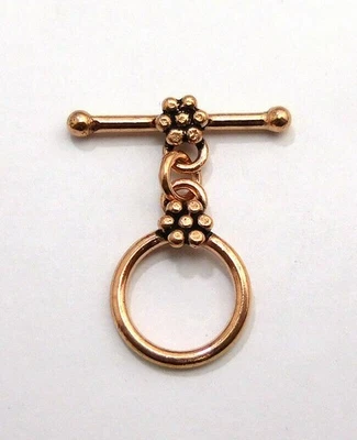 3 SET 15X25MM SOLID COPPER BALI TOGGLE CLASP ANTIQUE  COPPER 560 ATL-73 - Image 1 of 3