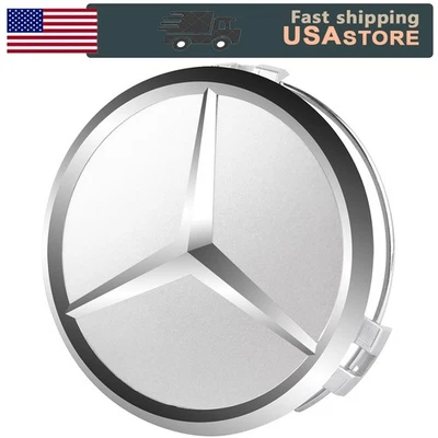 Chrome Wheel Center Rim Hub Caps Badges Matte Silver Fit-For Mercedes A C E SL - Изображение 1 из 4