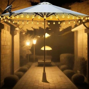 Solar Umbrella Lights Crystal String Lights Solar Powered Waterproof 60 LED P... - Picture 1 of 9