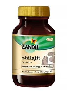 5 x Zandu Shilajit (60 Caps) Herbal Ayurvedic Wellness Pack Of 5 Fast Shipping - Picture 1 of 4