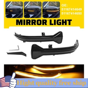 Pair Sequential LED Mirror Lamp Signal Light For BMW 5 Series G30 G31 17-2023 S - Picture 1 of 11