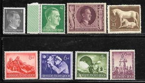 MNG Alemania Europa Ejército Hitler Cabezas Segunda Guerra Mundial Tercer Reich Paquete Lote de 8 Estampillas Nazis - Imagen 1 de 1