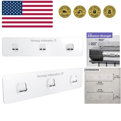 Paquete de 2 adhesivos de pared fuertes pegajosos impermeables de alta resistencia, adhesivos para carrito de ducha... Foto 1 de 4