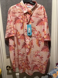 Camicia nuova con etichette Caribbean Roundtree Yorke Hawaiian SS 3XB Soft Peach $89,50 - Foto 1 di 4
