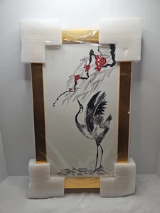 DesignArt 12x20 Crane Under Cherry Blossom Canvas Art - Picture 1 of 2