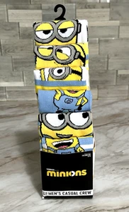 Minions Cartoon 6 Paar Crew-Socken für Herren Größe 8-12 Neuheit Socken recyceltes Garn - Bild 1 von 10