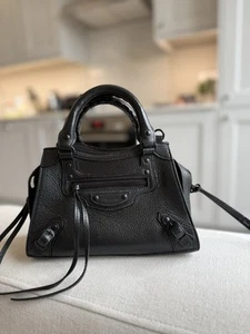 Balenciaga Neo Classic Shoulder Bag Mini Black Grained Leather Barely Used - Picture 1 of 7