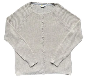 Boden Ella Scallop Fluffy Cardigan Wool Alpaca Blend Sweater - Womens UK 8 - Picture 1 of 8