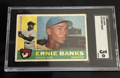 1960 Topps #10 Ernie Banks Salón de la fama Chicago Cubs - Vamos a jugar dos - SGC 3 - MUY BUENO Foto 1 de 3