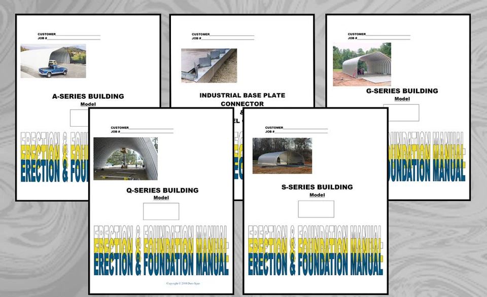 Duro Steel Arch CD Building Erection Manuals all 5 Models Evaluate Const. Costs - Image 1 of 4
