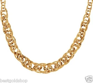18" 20" Bold Oval Woven Graduated Singapore Chain Necklace 14K Yellow Gold QVC - Picture 1 of 4