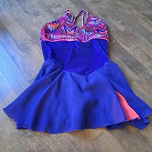 Jerry's figure skating dress 12-14 girl purple orange pink sleeveless - Picture 1 of 4