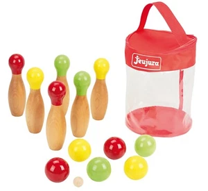 Jeu de 6 quilles bowling 18 cm + 6 boules de pétanque Made in Jura -Jeujura 8605 - Photo 1/2