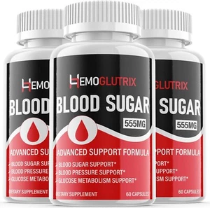3 Pack - Hemoglutrix Supplement Pills, Supports Blood Sugar, Glucose, Metabolism - Picture 1 of 3
