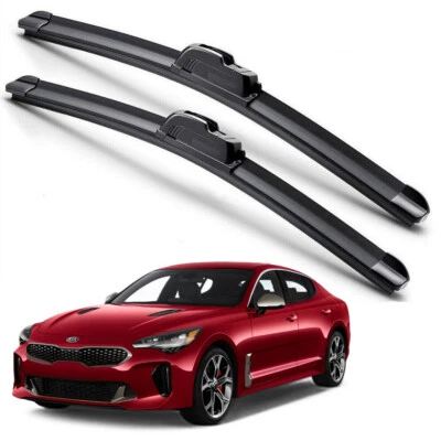For 2018-2023 Kia Stinger Windshield Wiper Blades J-HOOK Hybrid Silicone - Image 1 of 4